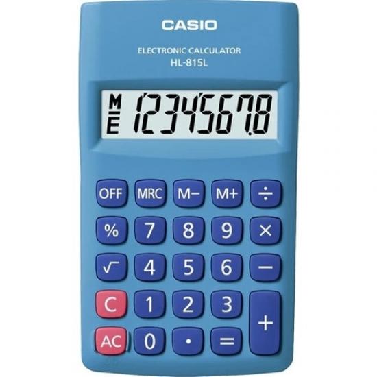 Casio Hl-815l-bu 8 Hane Mavi Cep Tipi Hesap Makinesi